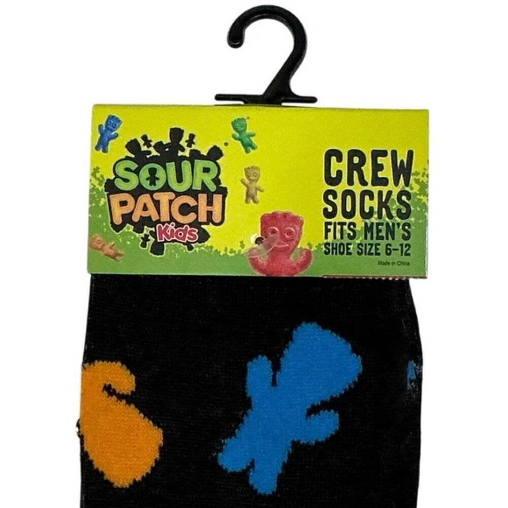 Sour Patch Kids Crew Socks Mens Novelty Funny Print Unisex OS Shoe Size 6-12 - Picture 4 of 16